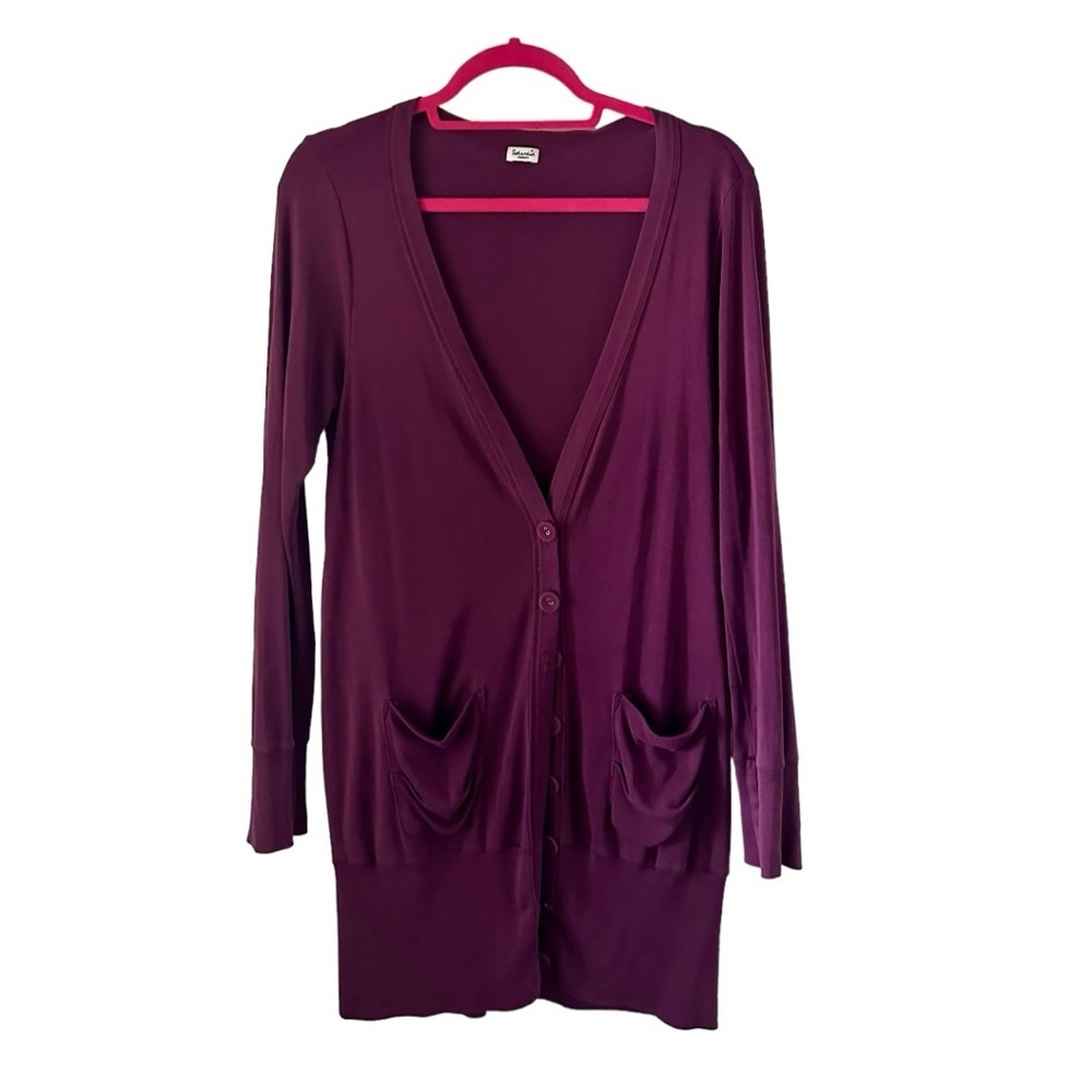 Splendid Woman’s Button Up Long Sleeve Cardigan 
Wine Colored (purple )Size M